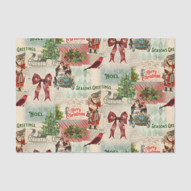 Merry Christmas and Seasons Greetings Tissue Paper (Front)