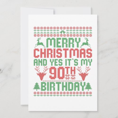 Merry Christmas And Yes Its my 90th Birthday Gift Thank You Card