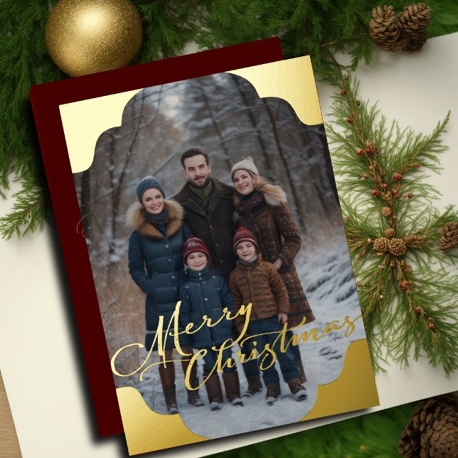 Merry Christmas and Your Photo Foil Holiday Card (Creator Uploaded)