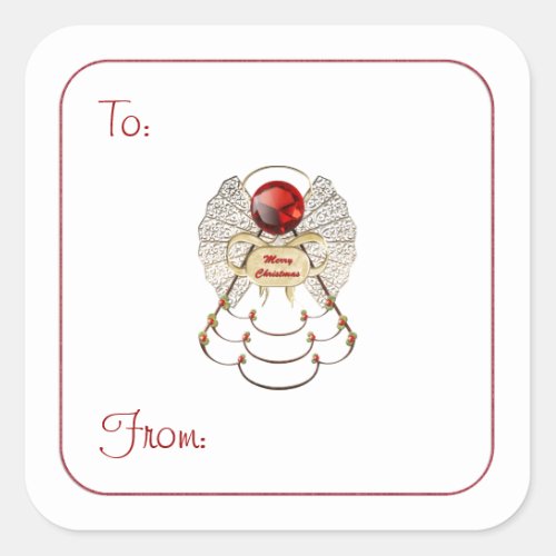 Merry Christmas Angel _ Gift Tags on Stickers