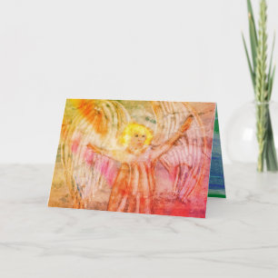 Merry Christmas Angel Herald Rejoice Holiday Card