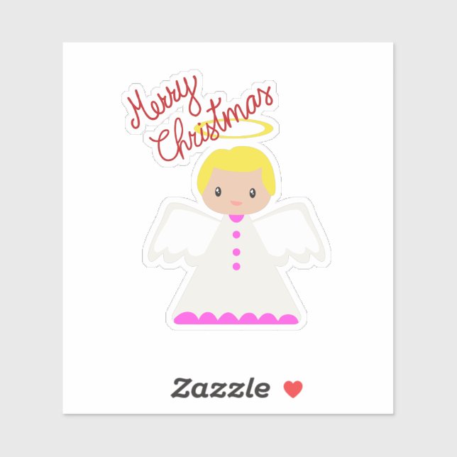 Merry Christmas Angel Sticker (Sheet)