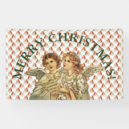 MERRY CHRISTMAS ANGELS Banner WITH GROMMET