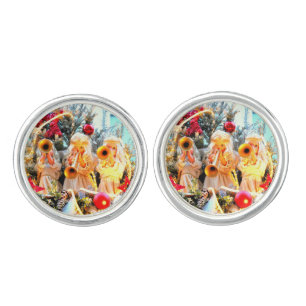 merry christmas angels trumpeting cufflinks
