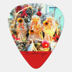 merry christmas angels trumpeting guitar pick