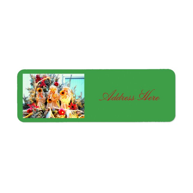Merry Christmas angels trumpeting Label (Front)
