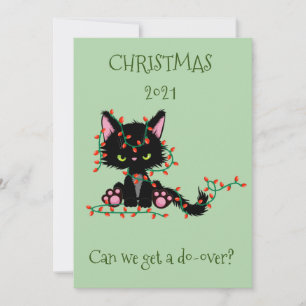 Merry Christmas Angry Kitty Cat Do-Over 2021 Holiday Card