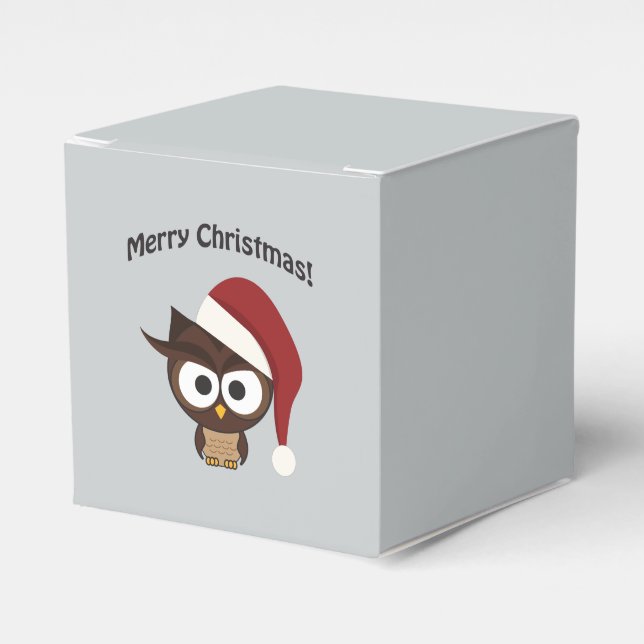 Merry Christmas Angry Owl Favor Boxes (Front Side)