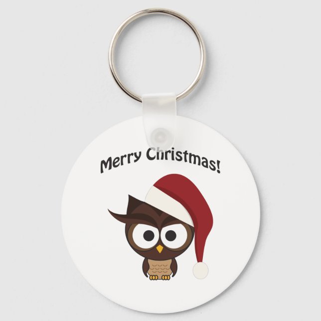 Merry Christmas Angry Owl Keychain (Front)
