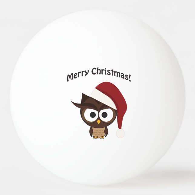 Merry Christmas Angry Owl Ping Pong Ball (Front)