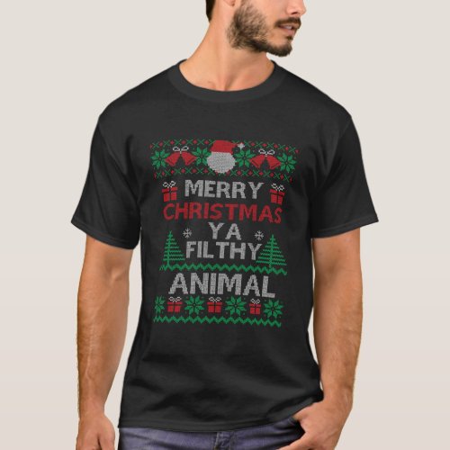 Merry Christmas Animal Filthy Ya Gift T_Shirt