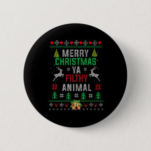 Merry Christmas Animal Filthy Ya Shirt Funny Xmas  Button