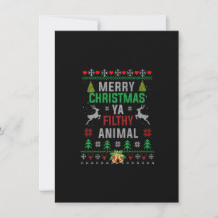 Merry Christmas Animal Filthy Ya Shirt Funny Xmas Invitation