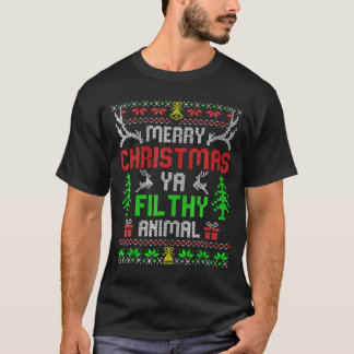Merry Christmas Animal Filthy Ya Xmas Family Pajam T-Shirt