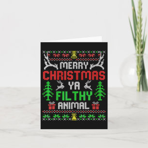 Merry Christmas Animal Filthy Ya Xmas Pajama 2 Card