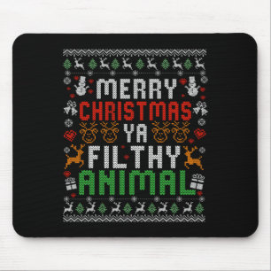Merry Christmas Animal Filthy Ya Xmas Pajama Shirt Mouse Pad