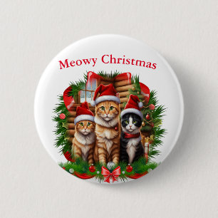 Merry Christmas Animals Button