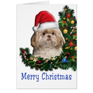Merry Christmas animals Dog card