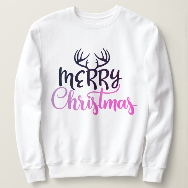 Merry Christmas Antler Sweatshirt for Women (Design Front)