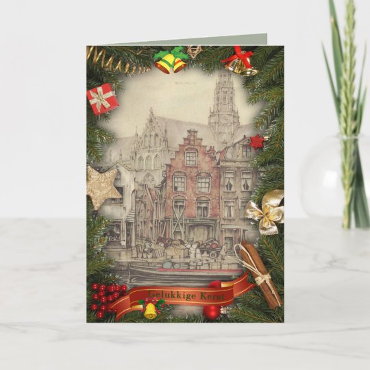 Merry Christmas &amp; Anton Pieck Holiday Card | Zazzle.com