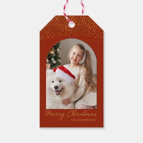 Merry Christmas Arch Frame Photo Holiday Gift Tags