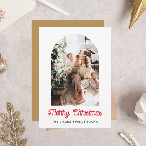 Merry Christmas Arch Photo Family Holiday Card