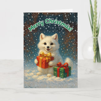 Merry Christmas - Arctic Fox Gift Card