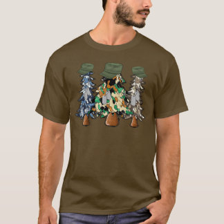 Merry Christmas Army Camouflage Xmas Trees Holiday T-Shirt