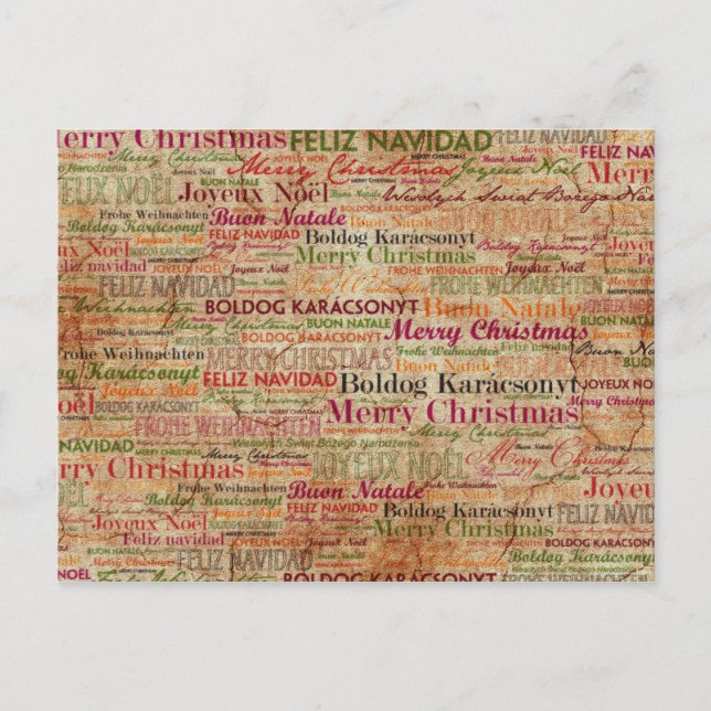 Merry Christmas around the World Holiday Postcard (Front)