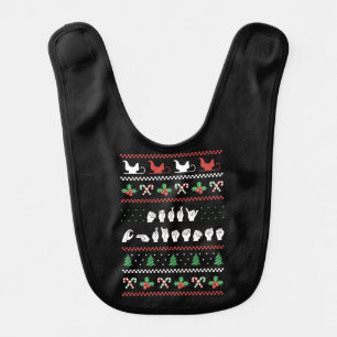 Merry Christmas - ASL American Sign Language I Baby Bib