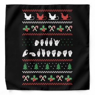 Merry Christmas - ASL American Sign Language I Bandana