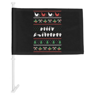 Merry Christmas - ASL American Sign Language I Car Flag