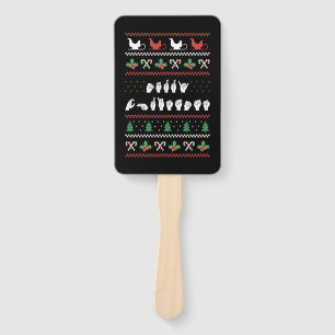 Merry Christmas - ASL American Sign Language I Hand Fan