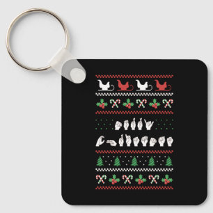 Merry Christmas - ASL American Sign Language I Keychain