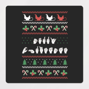 Merry Christmas - ASL American Sign Language I Labels