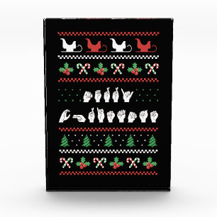 Merry Christmas - ASL American Sign Language I Photo Block