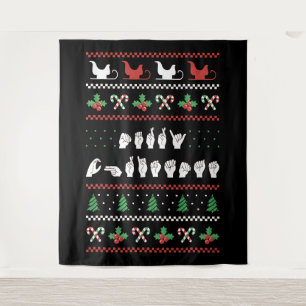 Merry Christmas - ASL American Sign Language I Tapestry