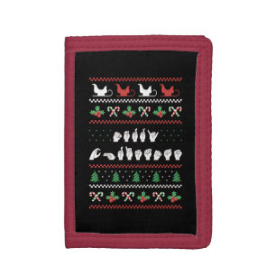 Merry Christmas - ASL American Sign Language I Tri-fold Wallet