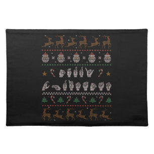 Merry Christmas - ASL American Sign Language II Cloth Placemat