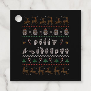 Merry Christmas - ASL American Sign Language II Favor Tags