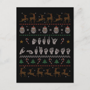 Merry Christmas - ASL American Sign Language II Postcard