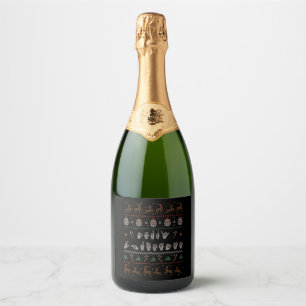 Merry Christmas - ASL American Sign Language II Sparkling Wine Label