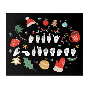Merry Christmas - ASL American Sign Language III Acrylic Print