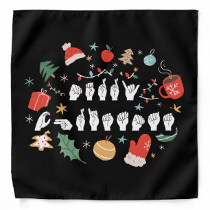 Merry Christmas - ASL American Sign Language III Bandana