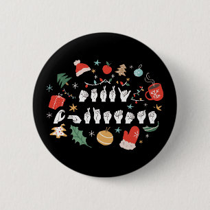 Merry Christmas - ASL American Sign Language III Button