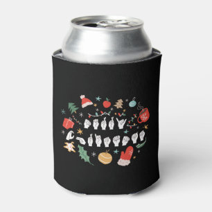 Merry Christmas - ASL American Sign Language III Can Cooler