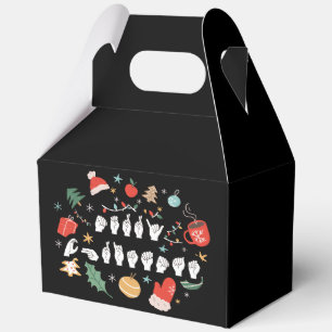 Merry Christmas - ASL American Sign Language III Favor Boxes