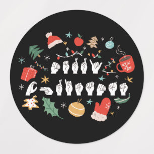 Merry Christmas - ASL American Sign Language III Labels