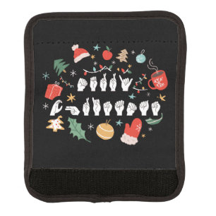 Merry Christmas - ASL American Sign Language III Luggage Handle Wrap