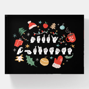 Merry Christmas - ASL American Sign Language III Paperweight